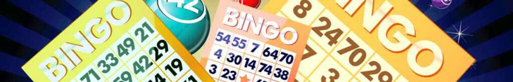Vector image of bingo balls and bingo cards.