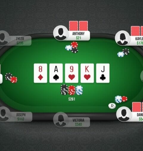 An example of what an online poker game might look like.