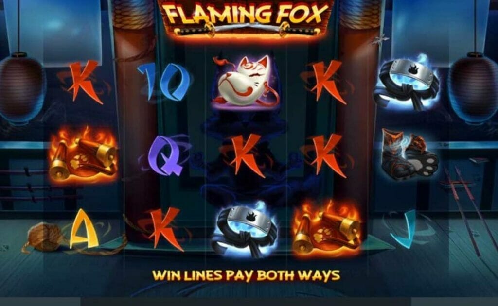 The gameplay screen for Flaming Fox.