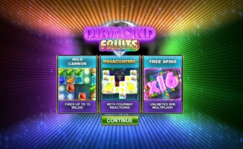 Diamond Fruits online slot screenshot.