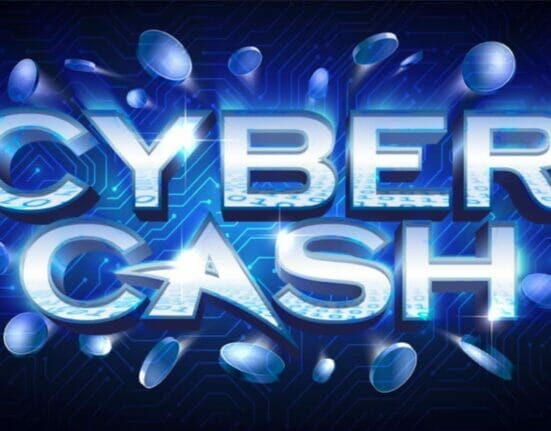 Cyber Cash online slot loading screen.