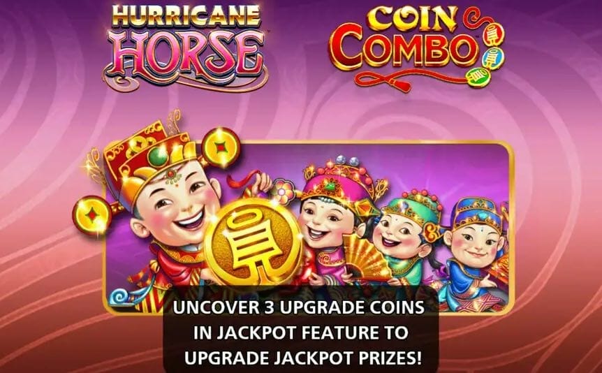 A purple background with the Hurricane Horse Coin Combo title.