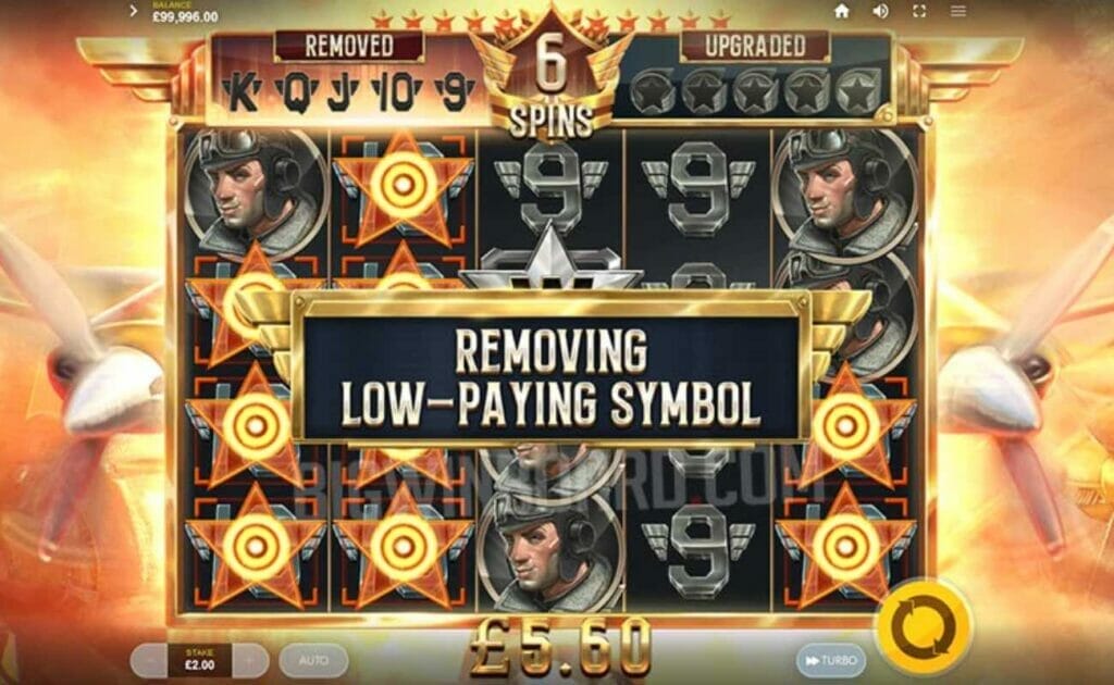 The special wilds feature screen on 1942 Sky Warrior slot.