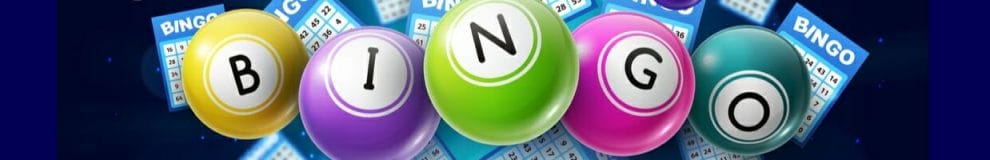 3D rendering of colorful bingo balls containing letters that spell out “BINGO.”
