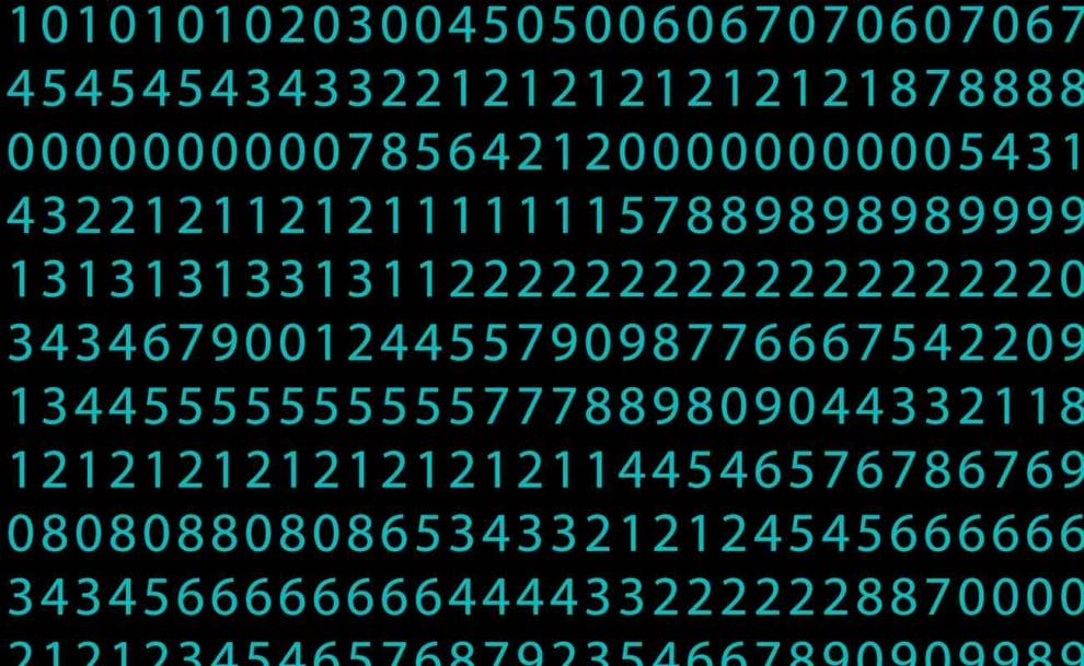 A series of random numbers.