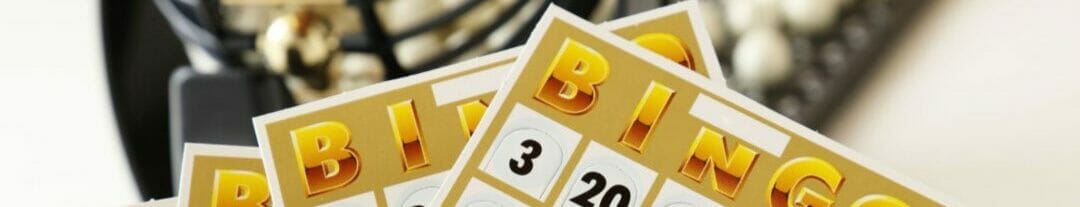 Gold and white bingo cards.