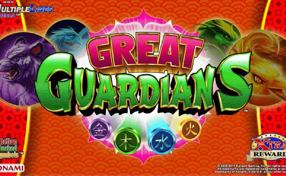 Great Guardians online slot loading screen.