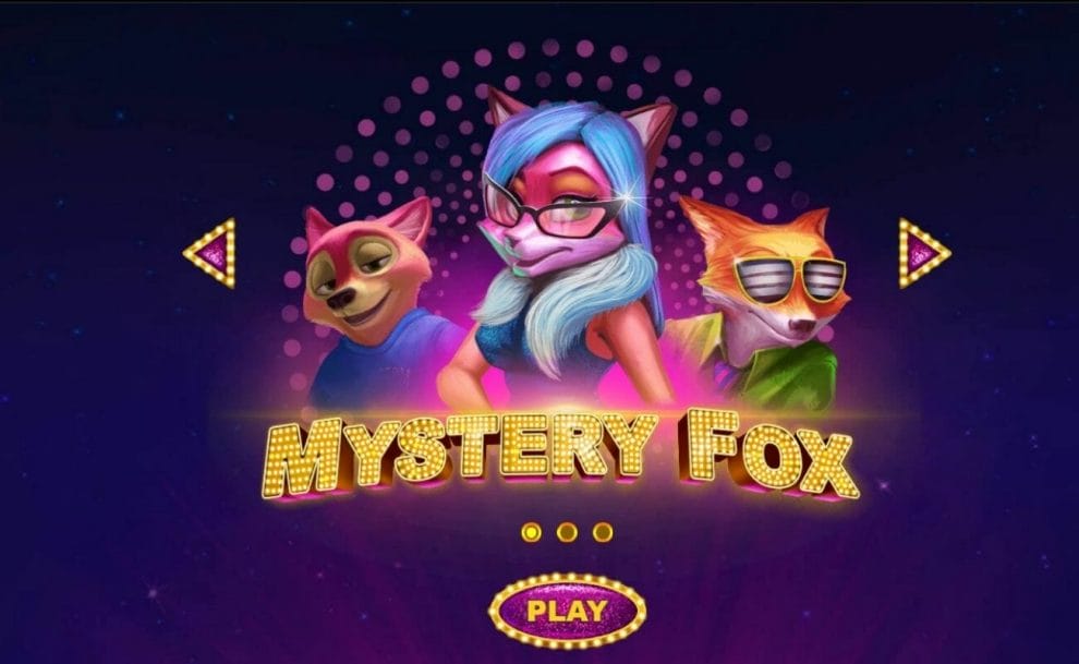 The Mystery Fox title screen with three cartoon foxes.