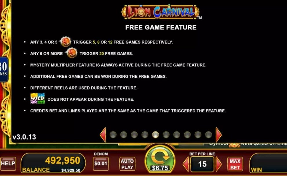 Lion Carnival online slot game.