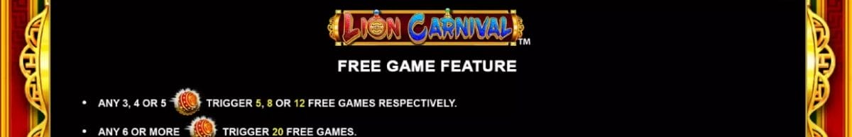 Lion Carnival online slot game.