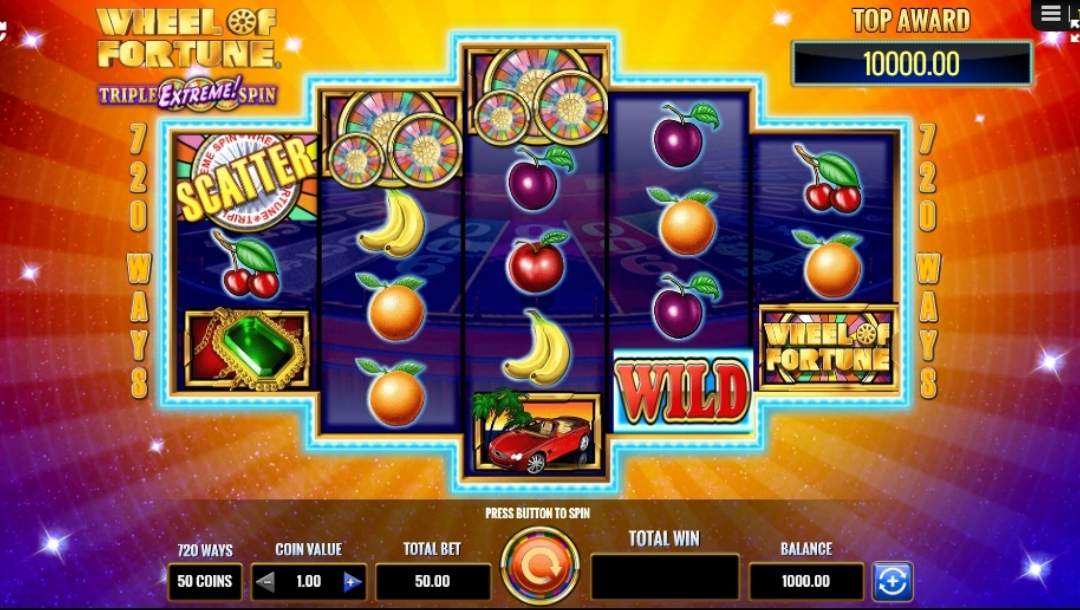 A screenshot of the Wheel of Fortune online slot.