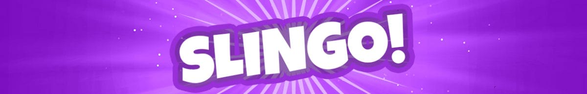 White Slingo words on a purple background