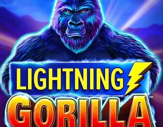 A gorilla sitting behind the title of Lightning Gorilla.