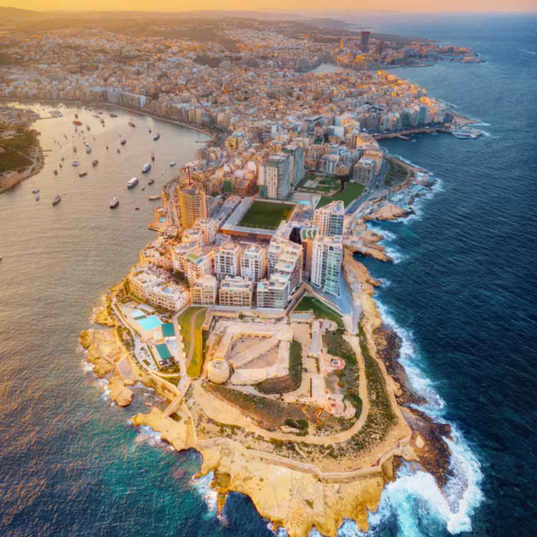 An aerial view of Valletta, Malta.