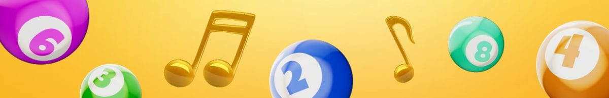 Bingo balls with yellow background