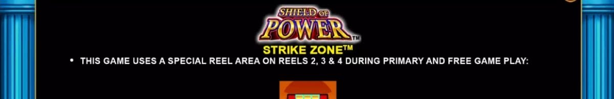 Shield of Power online slot game screen.
