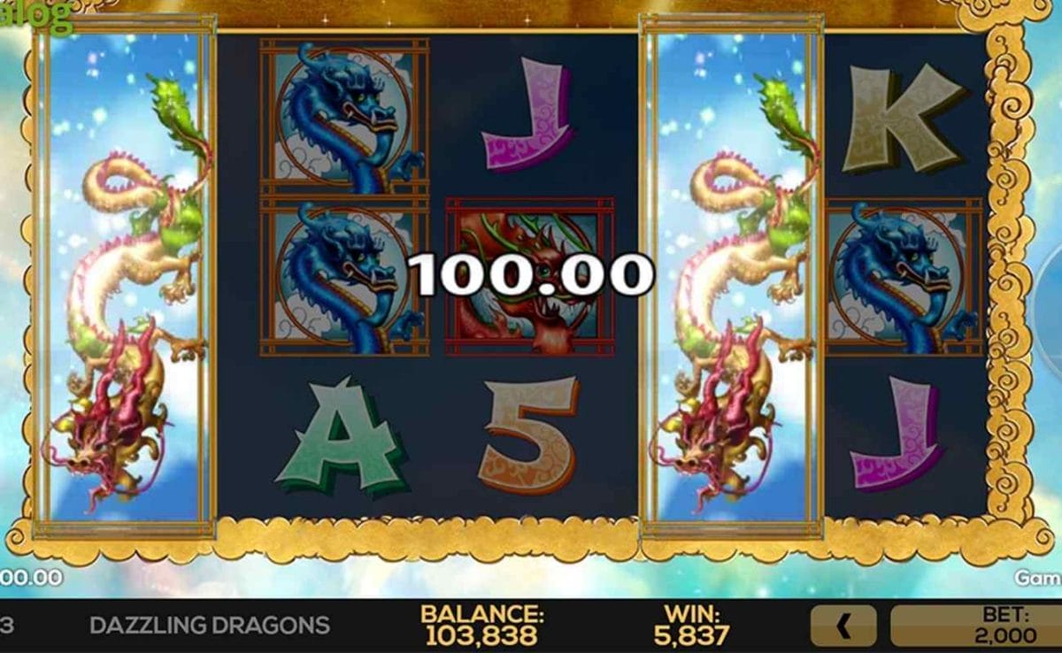 A win screen from Dazzling Dragons