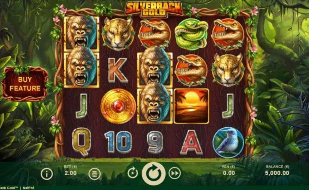 Silverback Gold online slot reels.