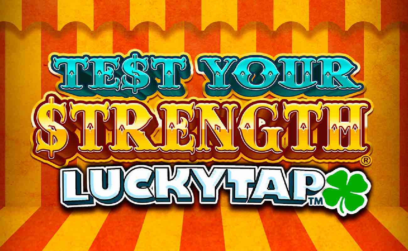 Test Your Strength online slot loading screen.