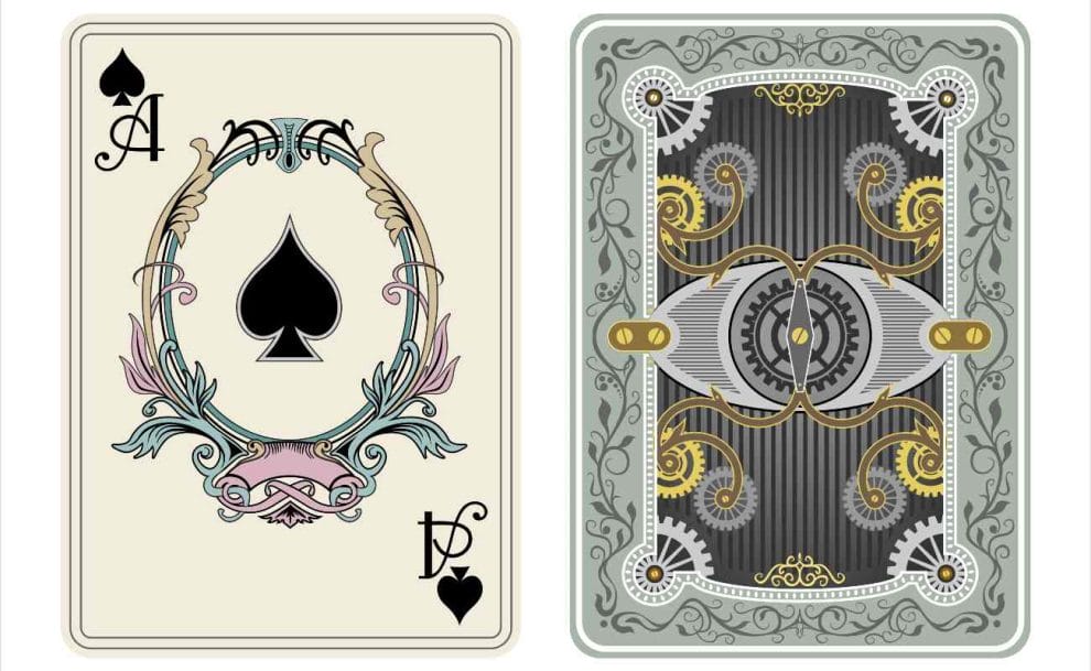 Two artistic representations of the ace of spades. 