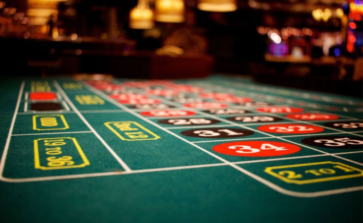 A craps table in a casino.
