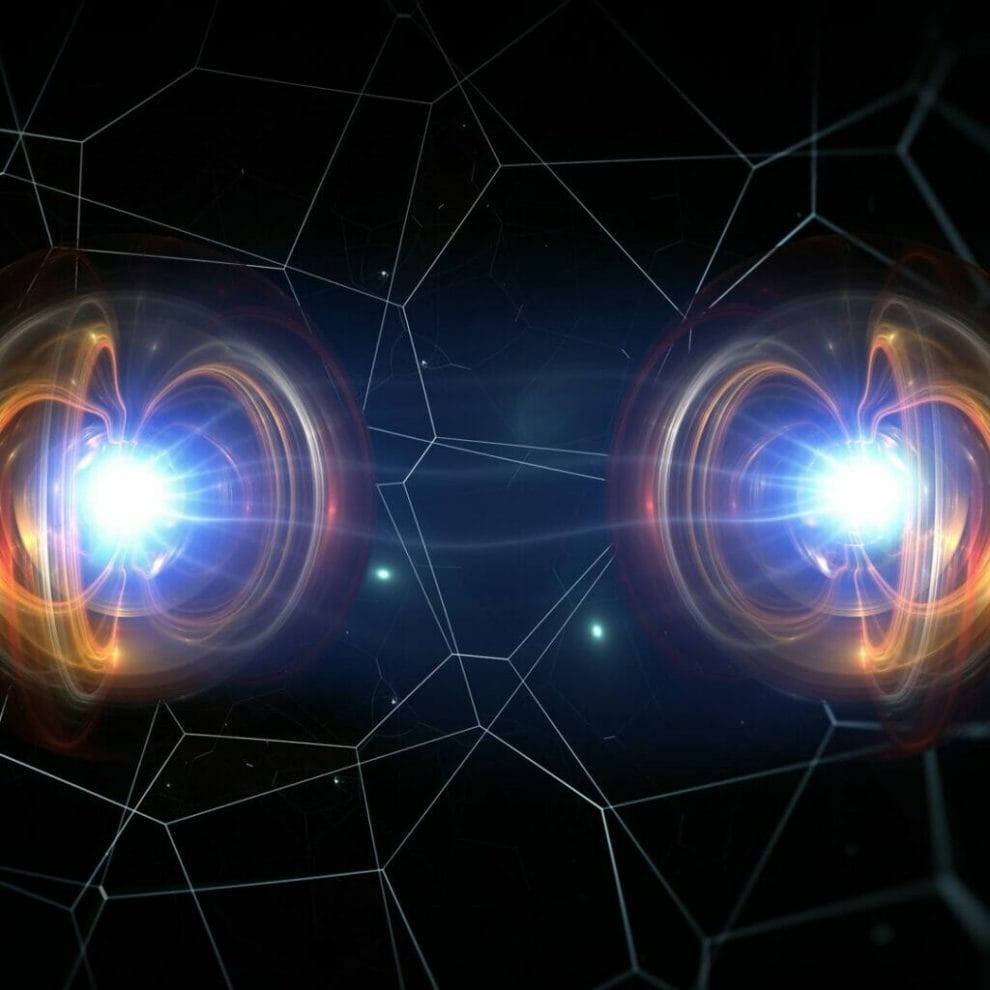 A 3D rendering of quantum entanglement.