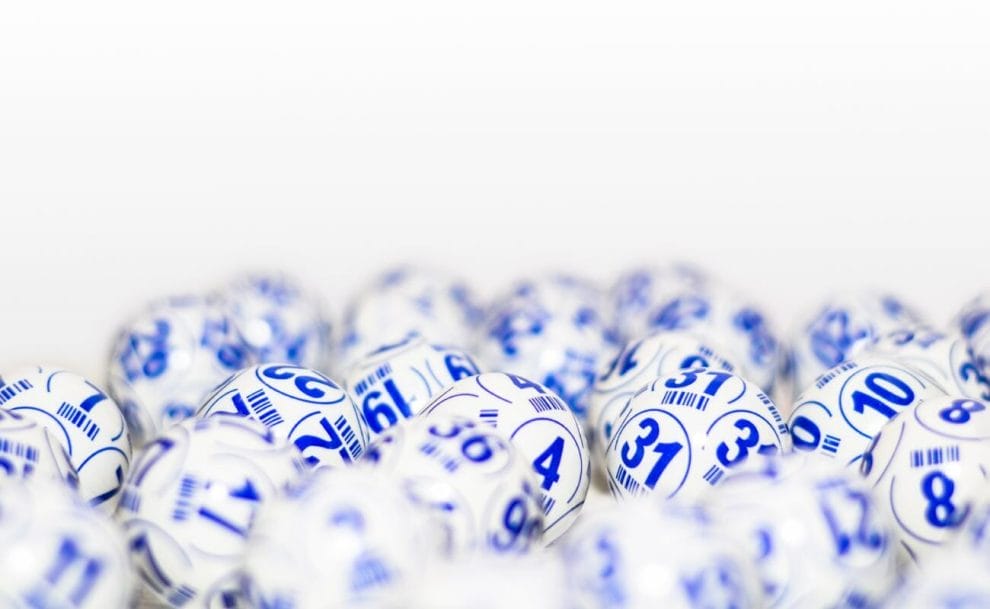 Bingo balls set against a white background.