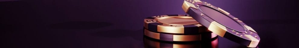 Some 3D-rendered poker chips on a reflective surface.