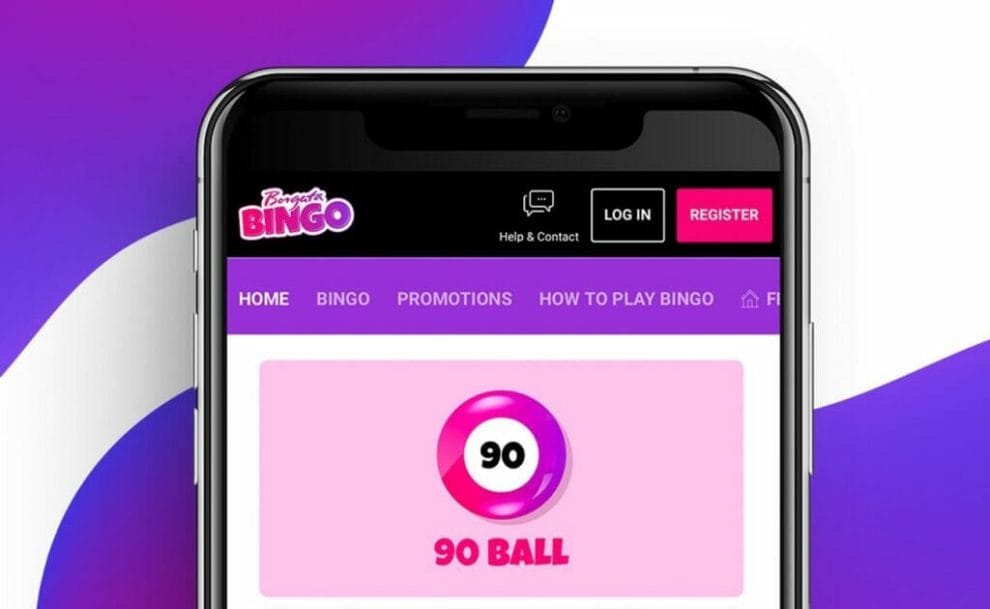 A smartphone screen featuring the Borgata Bingo website.