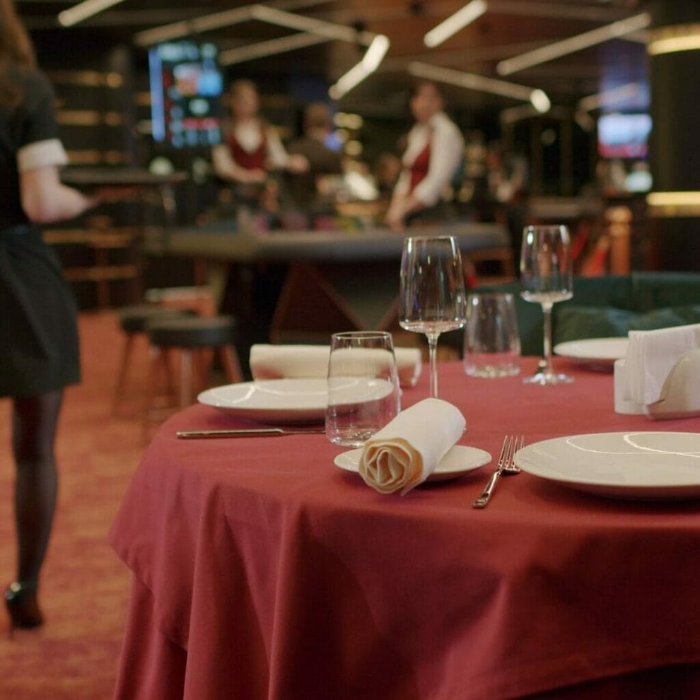 Header Image of a casino restaurant table setting