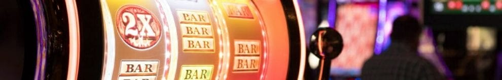 close up of a slot machine in a casino