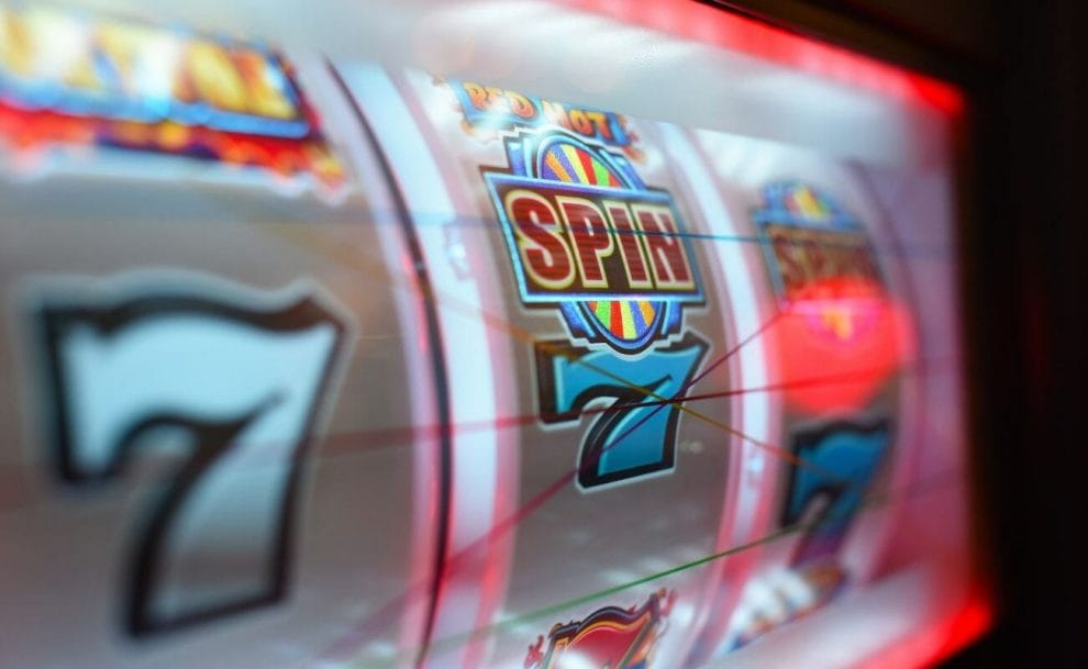close up of a slot machine in a casino 