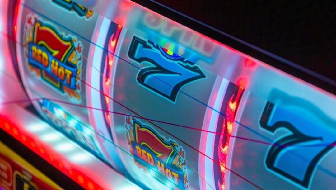 Body image, close up of slot machine in casino
