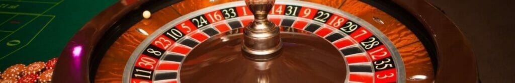 Roulette wheel in a casino.