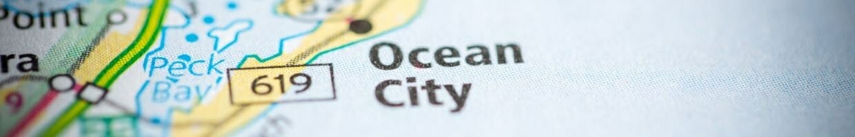 Ocean City, New Jersey on a map