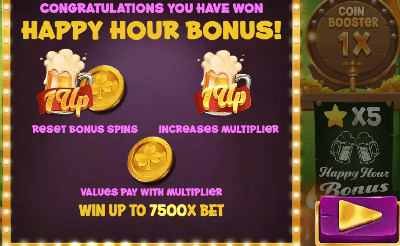 The Happy Hour Bonus screen of Tippy Tavern.