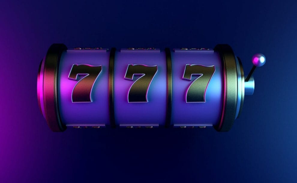 777 reel against a dark purple background.
