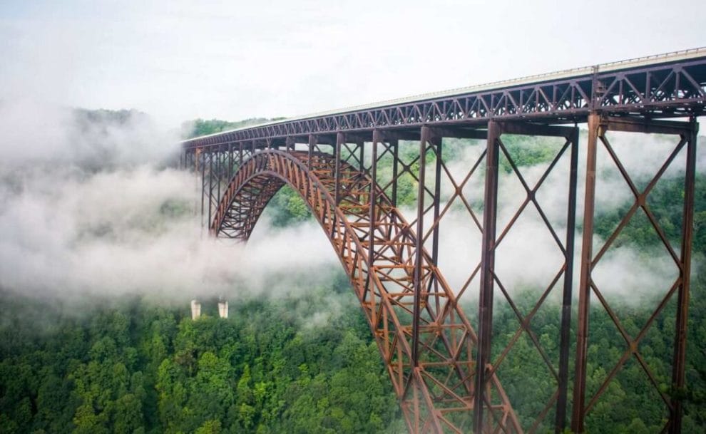 the New River Gorge bridge in West Virginia