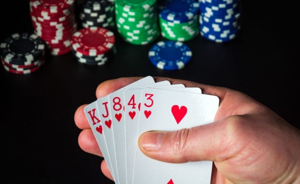 Playing cards and casino chips.