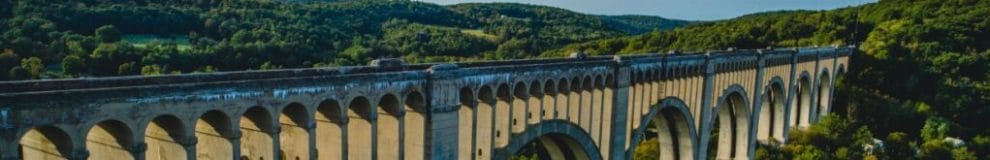 Aerial view of the famous Viaduct in Pennsylvania.