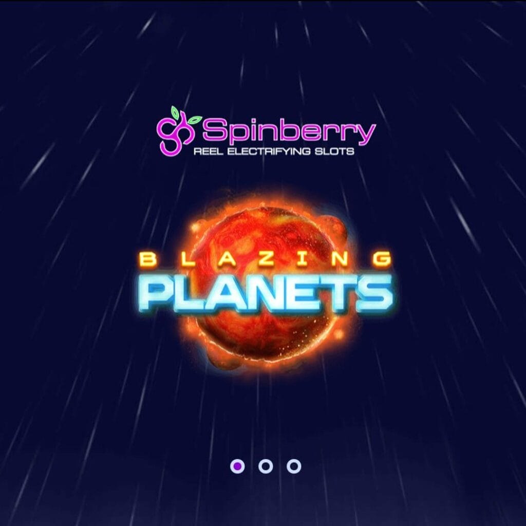 A screenshot of the Blazing Planets title screen.