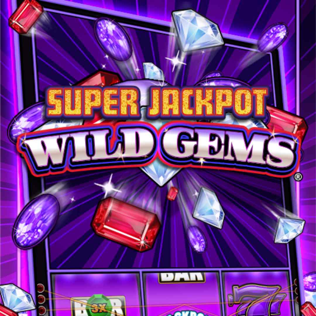 Super Jackpot Wild Gems online slot game screenshot.