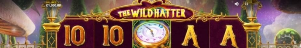 The Wild Hatter online slot game screenshot.