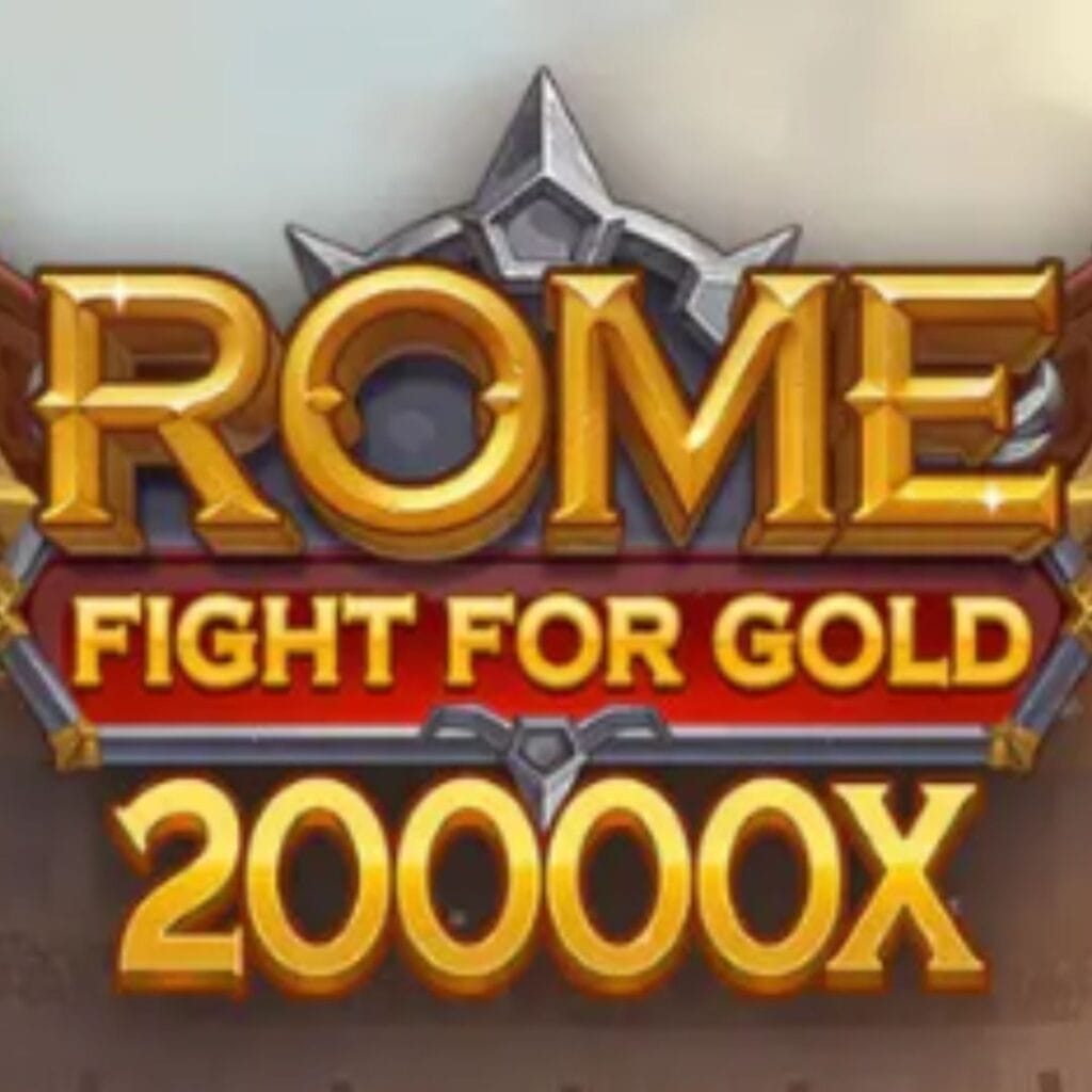 title of the Rome Fight For Gold online slot game by Foxium
