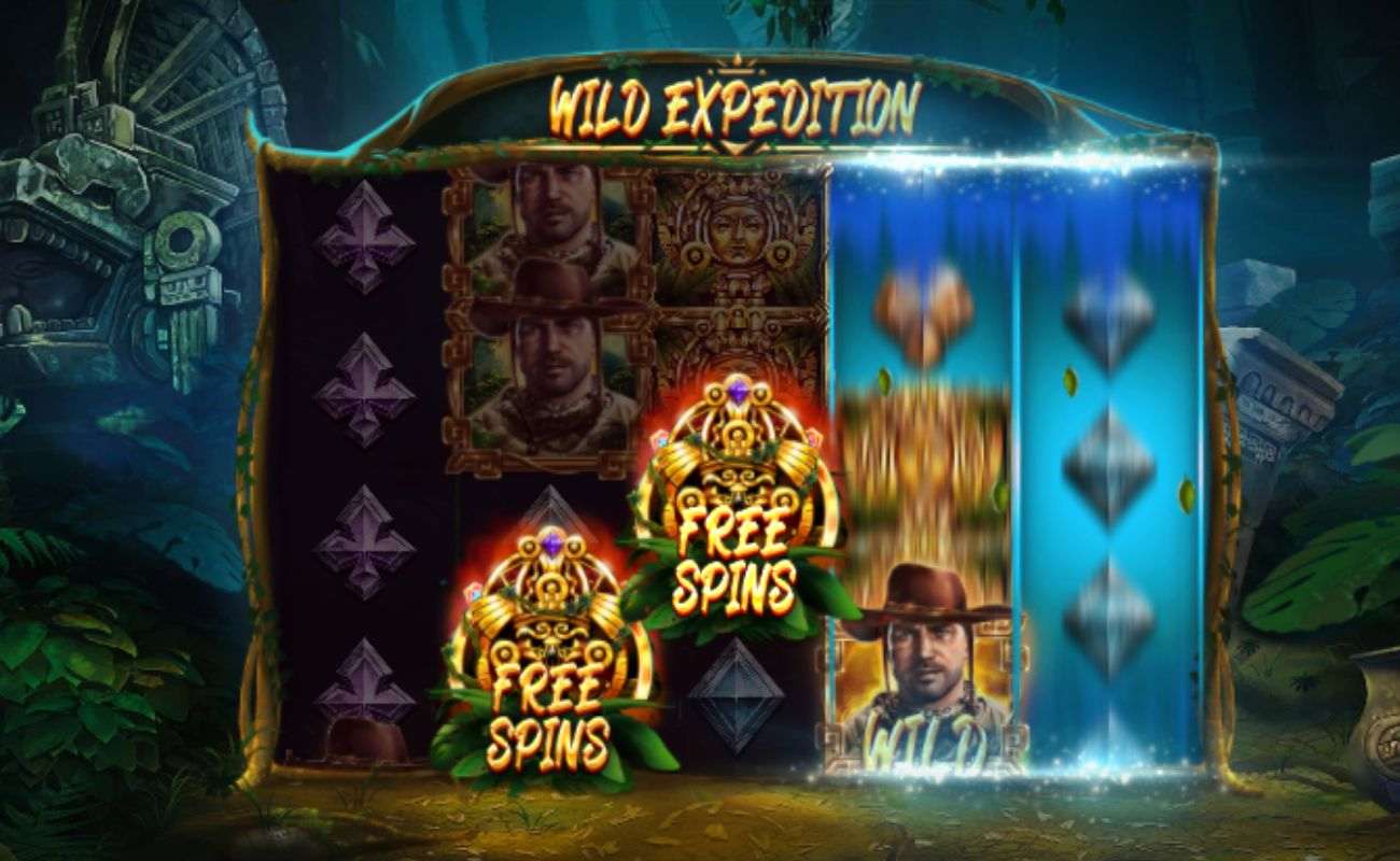 Game play from Wild Expedition online casino slot game.