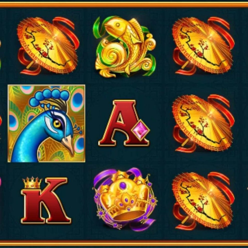 Symbols from Perfect Peacock Coin Combo online casino slot game