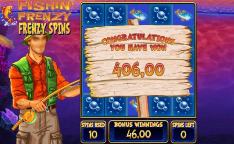 gameplay of the Slingo Fishin’ Frenzy online slot game by Slingo