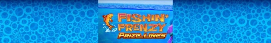 title of the Slingo Fishin’ Frenzy online slot game by Slingo 