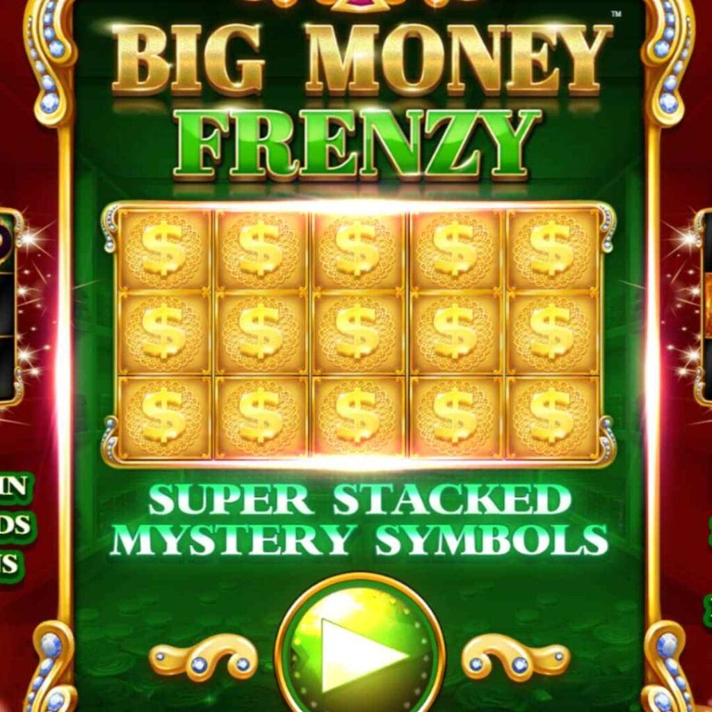 The opening screen for Big Money Frenzy by Blueprint Gaming.