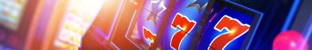 Close-up view of a slot machine in a casino.